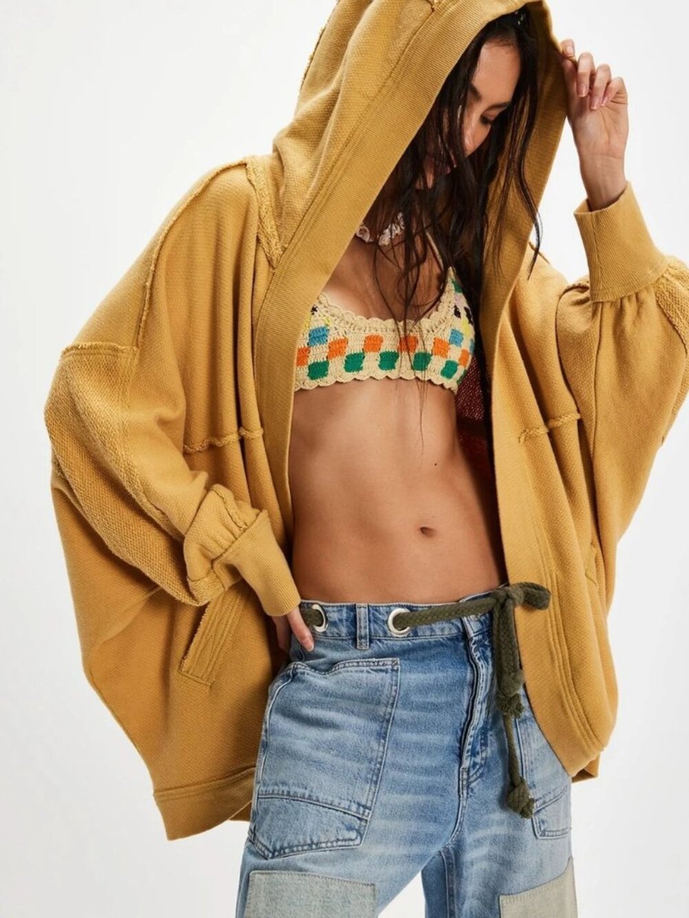 NWT Free People We The Free Forever Yours Hooded Cotton Cardigan XL